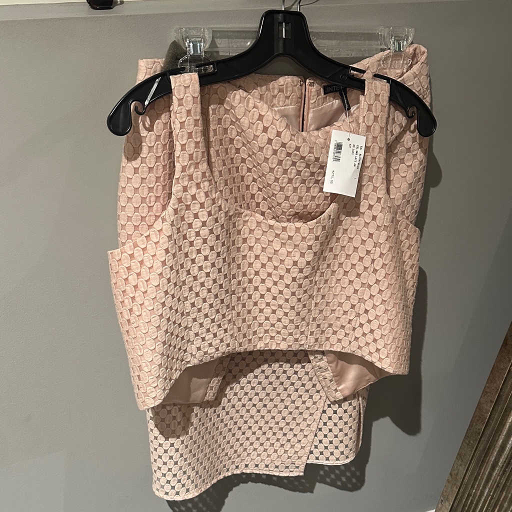 Intermix Pink Textured Skirt Set